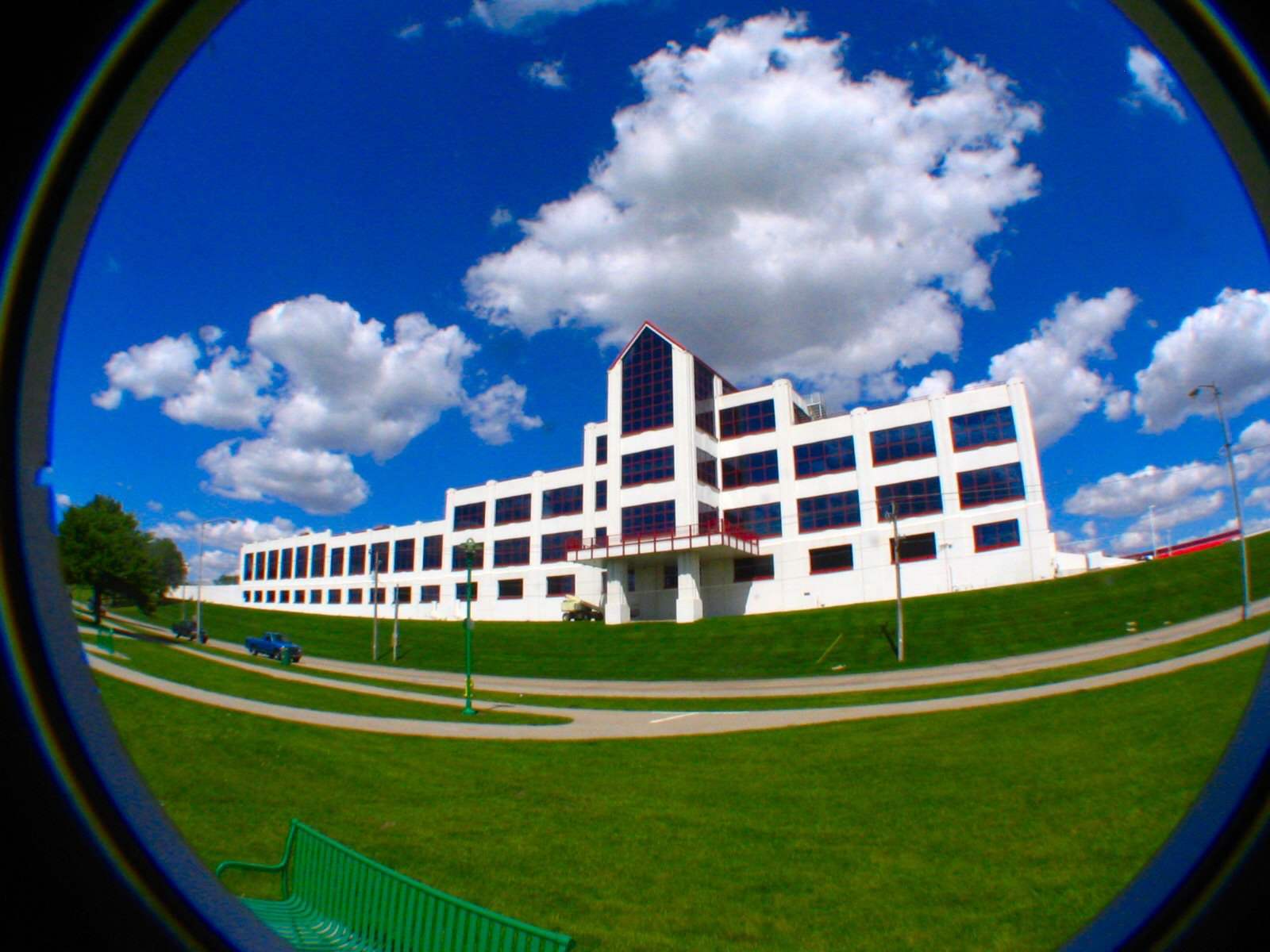 fishy eye photo of a building