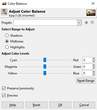 White balance correction