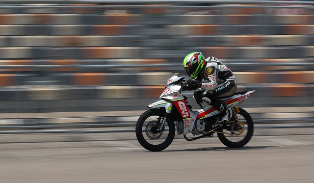 Motorcyclist racing