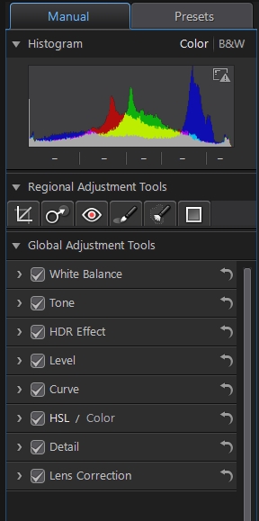 Adjustment menu