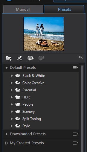 Preset menu