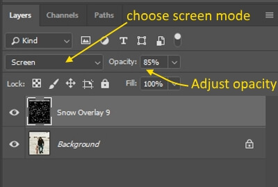 blend mode menu