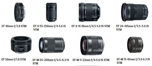 Canon lenses using STM