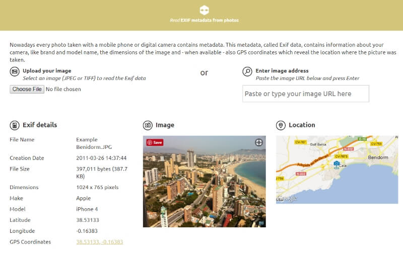 online exif tool