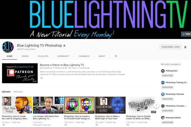 Blue Lightning TV Photoshop