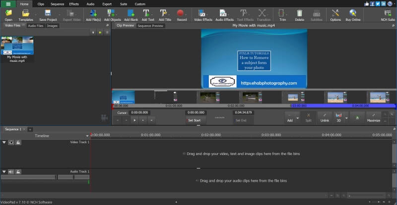 videopad video editor add music