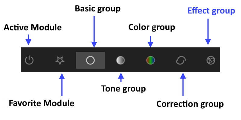 Darkroom menu