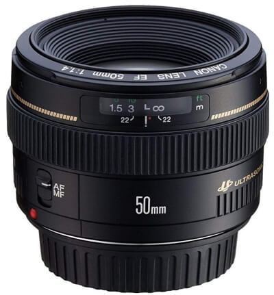 Canon EF 50mm f1.4 USM Standard & Medium Telephoto Lens for Canon SLR Cameras - Fixed