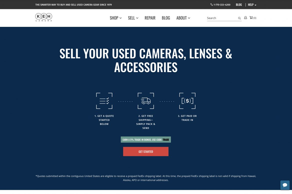 Sell Camera Equipment Online