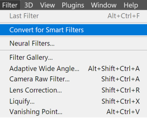 Filter menu photoshop 2023