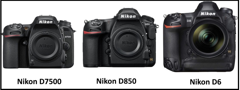 Three DSLR Nikon cameras