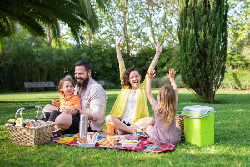 Creative Family Photoshoot Ideas - family in picnic