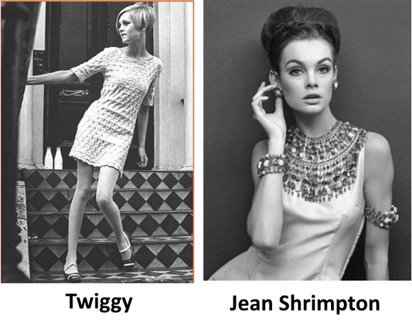 Twiggy and Jean Shrimpton