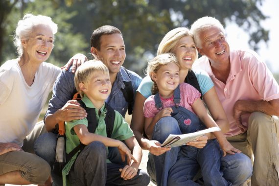 Creative Family Photoshoot Ideas -Three generation family on country walk