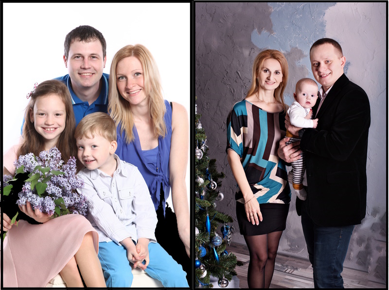 Formal Family Portrait Photography – A Step-By-Step Guide - portrait of a family with a infant in her arms in elegant clothes near a Christmas tree