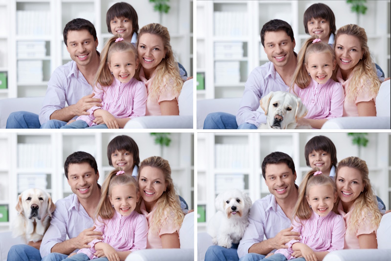 Happy family with children at home