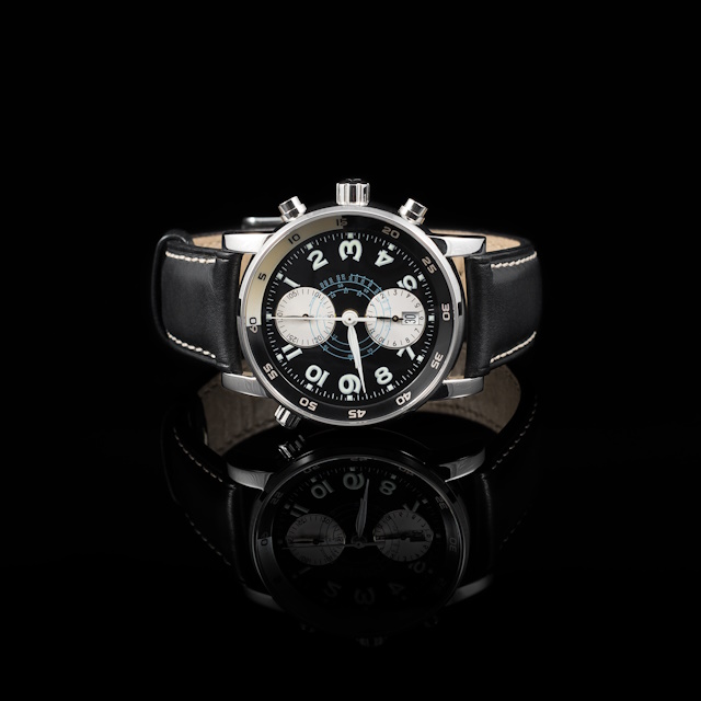Product photography ideas - Swiss watches on black background. Product photography